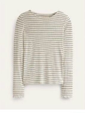Boden long sleeve metallic t shirt- size 6